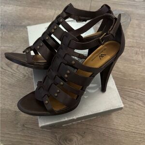 Brown Strappy Heeled Sandals